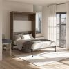 Queen size Murphy Bed Space Saving Wall Mounted Design in Walnut Finish