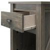 Farmhouse 1-Drawer Bedroom Nightstand with Open Shelf in Rustic Grey Oak