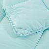 King Size Aqua 3 Piece Microfiber Reversible Comforter Set