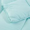 Queen Size Aqua 3 Piece Microfiber Reversible Comforter Set