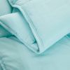 Queen Size Aqua 3 Piece Microfiber Reversible Comforter Set