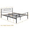 Full Size Traditional Powder Coated Slatted Metal Platform Bed