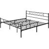 King Size Traditional Powder Coated Slatted Metal Platform Bed