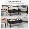 Modern Black Lift Top Coffee Table w/ Hidden Storage