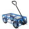 Heavy Duty Blue Wheelbarrow Steel Log Garden Cart