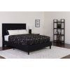 Full size Black Fabric Upholstered Platform Bed Frame with Headboard