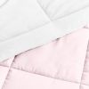 King/Cal King 3-Piece Microfiber Reversible Comforter Set Blush Pink and White