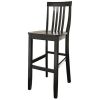 Set of 2 - Solid Hardwood 30-inch Bar Stool in Black Wood Finish