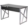 Contemporary Black Laminate Office Computer Desk with Keyboard Tray