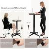 Adjustable Mobile Standing Desk Large TV Tray Table with Lockable Wheels