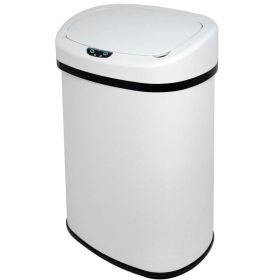 White 13-Gallon Kitchen Trash Can with Touch Free Motion Sensor Lid