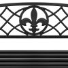 Farmhouse Black Sturdy 2 Seat Porch Swing Bench Scroll Accents