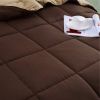 Full/Queen Traditional Microfiber Reversible 3 Piece Comforter Set in Brown