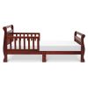 Cherry Modern Slatted Guard Rails Toddler Sleigh Bed