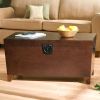 Contemporary Lift Top Coffee Table Storage Trunk in Espresso Finish