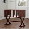 Solid Wood Rocking Baby Glider Cradle with Crib Mattress in Cherry Finish