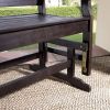 Outdoor 4-Ft Dark Brown Wood Patio Garden Bench Glider Loveseat with Armrests