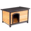 Large Wood Log Cabin Style Outdoor Dog House