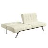 Splitback Multi-Position Futon Sofa Sleeper in Vanilla