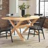 Modern Farmhouse Solid Pine Wood Dining Table in Distressed Driftwood Finish