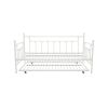 Twin White Metal Daybed Frame with Roll-Out Turndle Bed