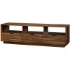 Modern Walnut Finish TV Stand Entertainment Center - Fits up to 70-inch TV