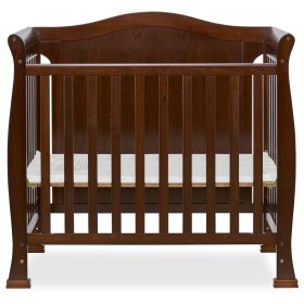 Solid Wood 3-in-1 Convertible Baby Crib Toddler Bed Daybed in Dark Brown Finish