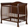 Solid Wood 3-in-1 Convertible Baby Crib Toddler Bed Daybed in Dark Brown Finish