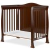 Solid Wood 3-in-1 Convertible Baby Crib Toddler Bed Daybed in Dark Brown Finish