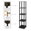 5-Tier Square Corner Display Shelf Bookcase in Espresso/Black