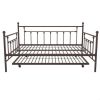 Full size Bronze Metal Daybed with Twin Roll-out Trundle Bed