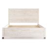 Full Size Solid Wood Platform Bed Frame with Headboard in Rustic White Finish