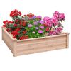 Solid Fir Wood 3.3 ft x 3.3 ft Raised Garden Bed Planter Box