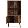 Farmhouse 2-Tier Bookcase Bookshelf with Storage Compartment