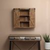 Farmhouse Sliding Bathroom Wall Mounted Cabinet 2-Doors & Shelves