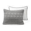 Full/Queen Scandinavian Dark Grey Chevron Reversible Cotton Quilt Set