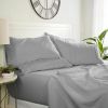 King size Grey 6 Piece Wrinkle Resistant Microfiber Polyester Sheet Set