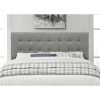 King size Mid-Century Style Button-Tufted Headboard in Grey Upholstered Fabric