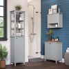 Gray 2 Door Wall Mounted Bathroom Storage Cabinet