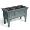 Green Rectangular Raised Garden Bed Planter Box with 3 Removeable Trays