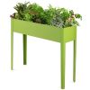 Green Heavy Duty Galvanized Steel Outdoor Elevated Raised Garden Planter