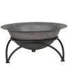 23.5 inch Wood-Burning Small Cast Iron Fire Pit Bowl with Stand