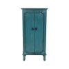 Vintage Turquoise Hand Painted Jewelry Armoire with Antique Drawer Pulls