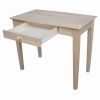 Solid Unfinished Wood Laptop Desk Writing Table with Drawer