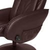 Sturdy Brown Faux Leather Electric Massage Recliner Chair w/ Ottoman