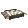 King size Black Wood Platform Bed Frame with Storage Drawers