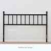 King size Traditional Farmhouse Headboard in Matte Black Metal Finish