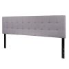 King size Modern Light Grey Fabric Upholstered Panel Headboard