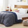 King All Seasons Grey/Navy Reversible Polyester Down Alternative Comforter