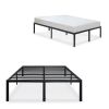 King size Modern Heavy Duty Black Metal Platform Bed Frame